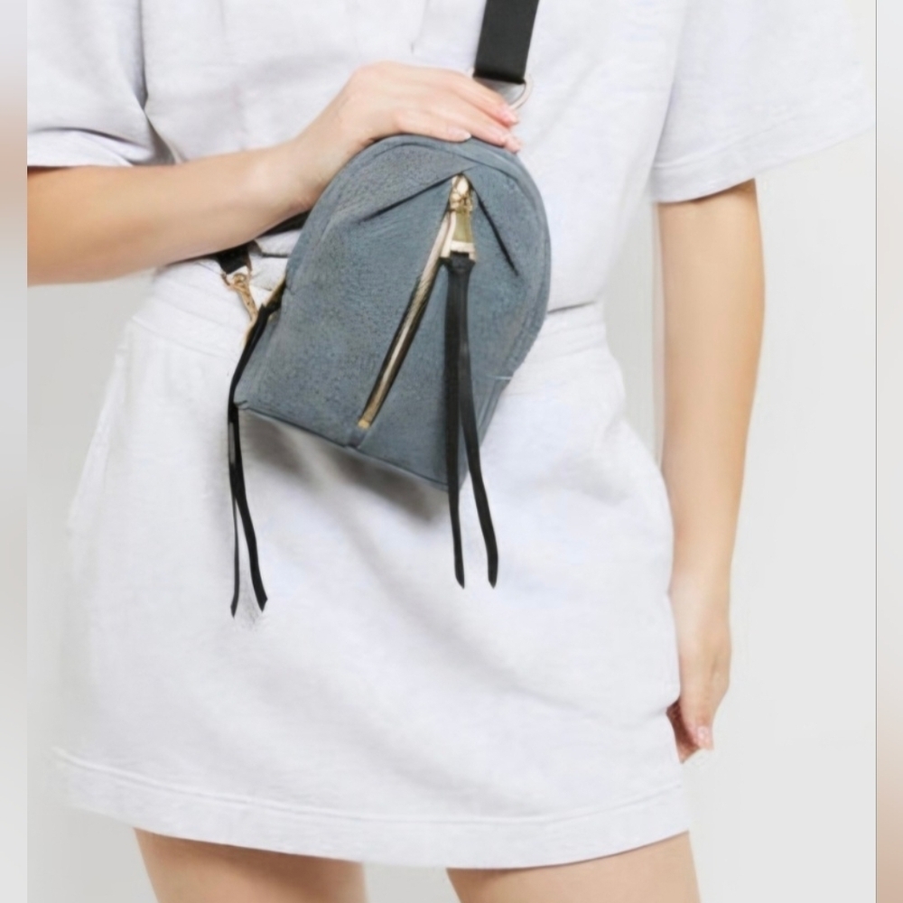 Aimee Kestenberg Denim Leather Belt Bag NWT - Picture 2 of 8